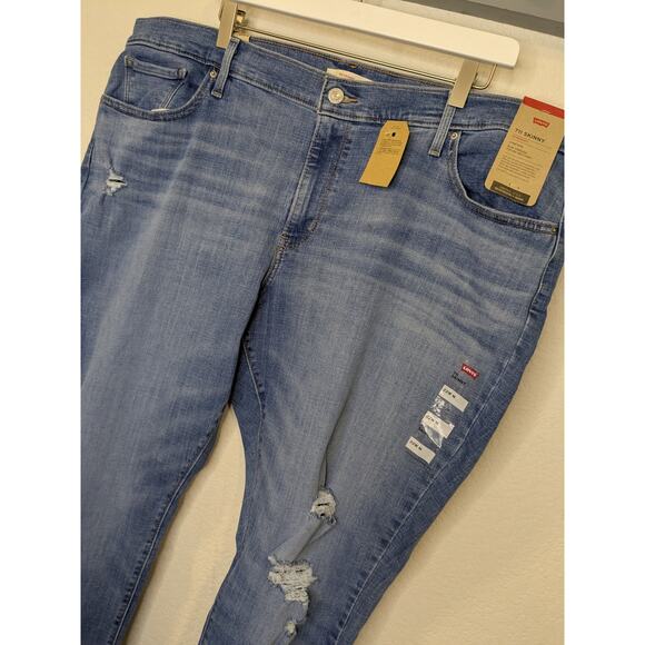 Levis 711 Skinny Jeans Distressed Soft Stretchy High Rise Womens Size 22 W - Picture 2 of 7
